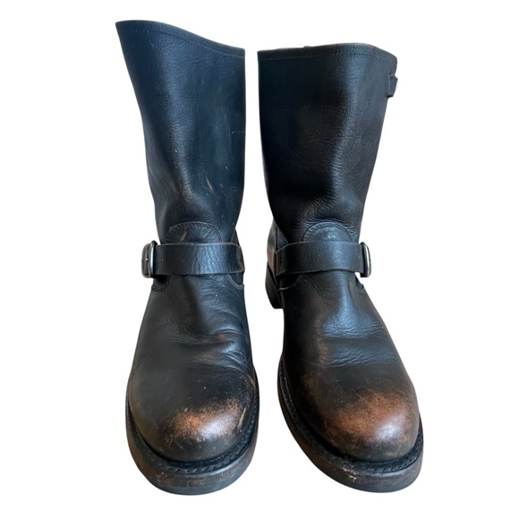 Frye Veronica Flex Short Leather Boots in Black Distressed Size 9.5 - Picture 3 of 17